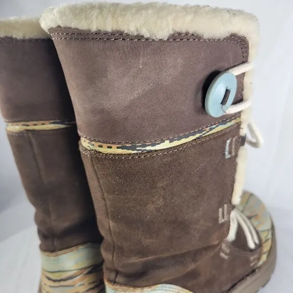 CHACO Belyn Baa Vibram Nurl Brown Shearling Winter Boots Size 7 Women