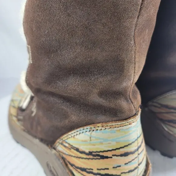 CHACO Belyn Baa Vibram Nurl Brown Shearling Winter Boots Size 7 Women