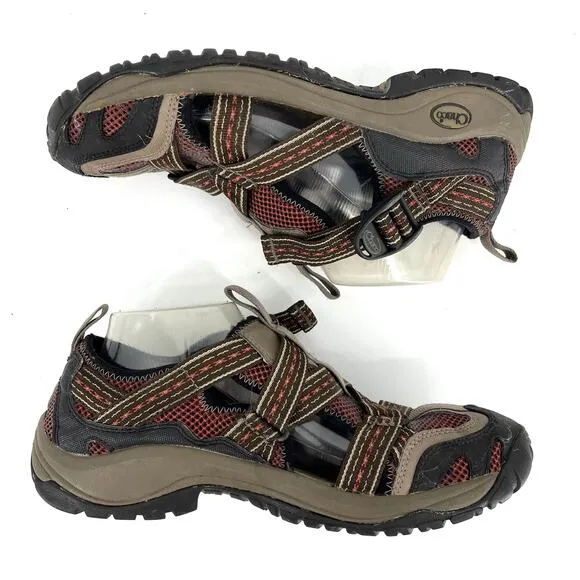 Chaco Men's brown canvas water Outcross sandals closed toe (8.5)