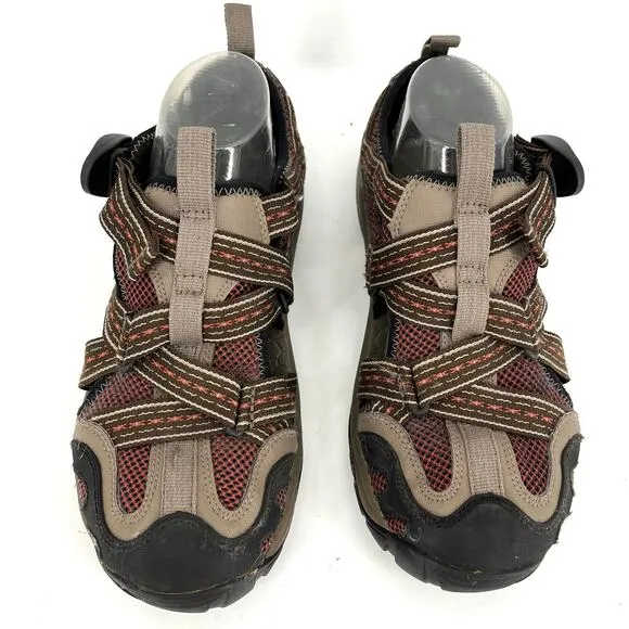 Chaco Men's brown canvas water Outcross sandals closed toe (8.5)