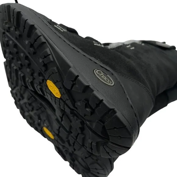 Chaco Women's Belyn Baa Nurl Vibram Leather Winter Boots Size 7.5 in Black