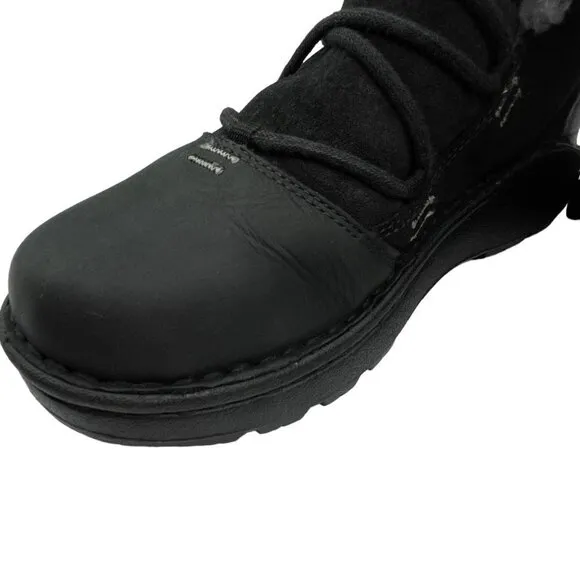 Chaco Women's Belyn Baa Nurl Vibram Leather Winter Boots Size 7.5 in Black