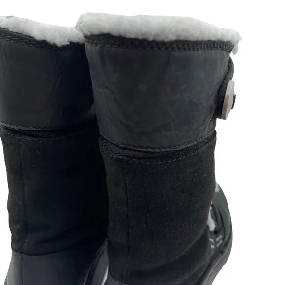 Chaco Women's Belyn Baa Nurl Vibram Leather Winter Boots Size 7.5 in Black