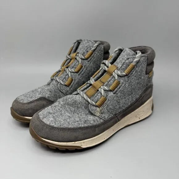 Chaco Women’s Borealis Ledge Waterproof Gray Wool Hiking Boots Sz 8.5