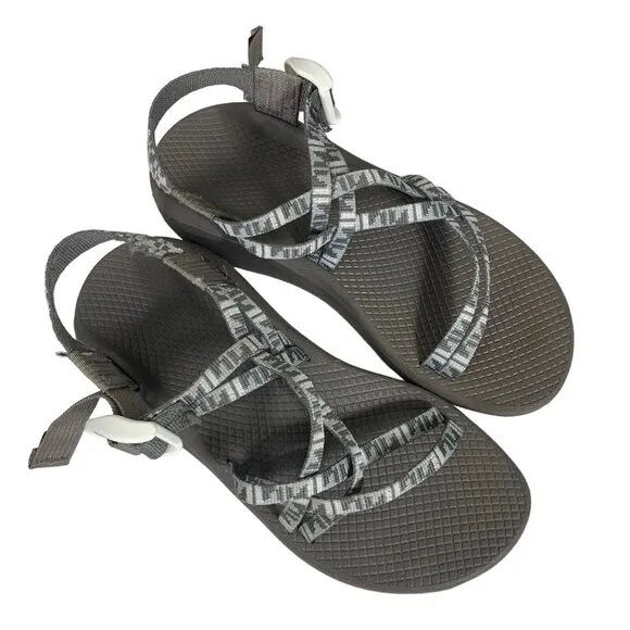 Chaco Womens Sandals Size 7 Gray Strappy Adjustable Ankle Arch Support Shoes