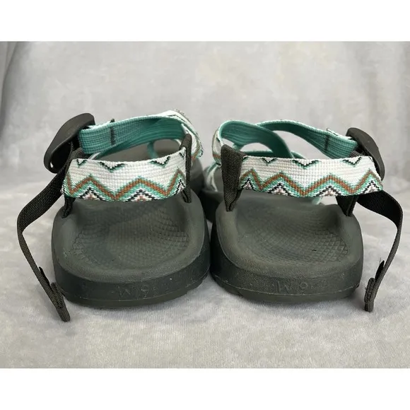 Chaco Women's Z/2 Cloud Strappy Sandals Green White Toe Loop Water Shoes Size 9