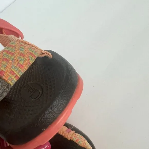 Chaco Z1 EcoTread Sandals Water Trail Kids Sz 10 youth Black Orange Girls Boys