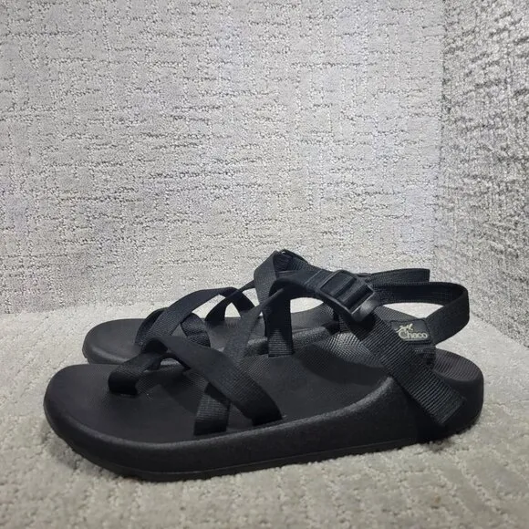 Chaco Z/Cloud Men's Size US 10 Black Solid Multi Strap Banded Hiking Sandals