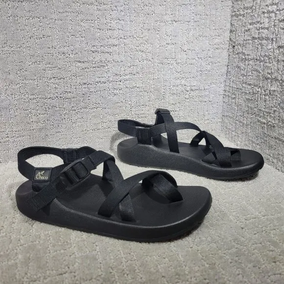 Chaco Z/Cloud Men's Size US 10 Black Solid Multi Strap Banded Hiking Sandals