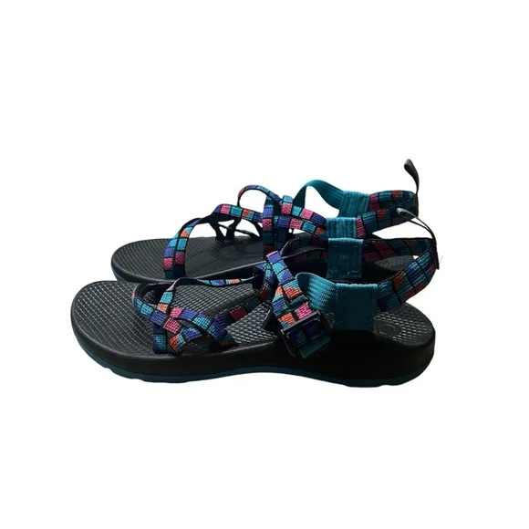CHACO ZX1 Ecotread Performance Sandals in Blue / Pink / Black Size 6 (Big Kids)