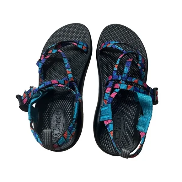 CHACO ZX1 Ecotread Performance Sandals in Blue / Pink / Black Size 6 (Big Kids)