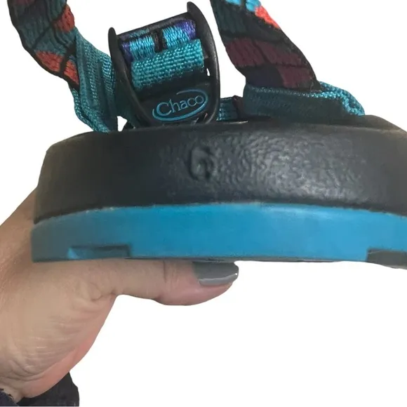 CHACO ZX1 Ecotread Performance Sandals in Blue / Pink / Black Size 6 (Big Kids)