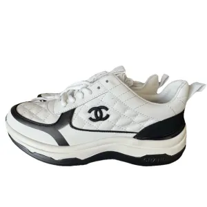 Chanel Women's Quilted Sneakers - White and Black