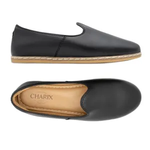 Charix Womens Classic Black Slip On Loafers Shoes Leather Flats  Size 11