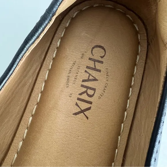 Charix Womens Classic Black Slip On Loafers Shoes Leather Flats  Size 11