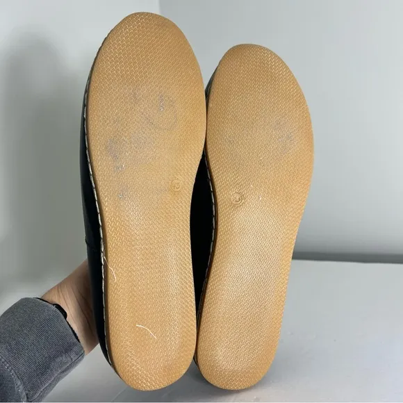 Charix Womens Classic Black Slip On Loafers Shoes Leather Flats  Size 11