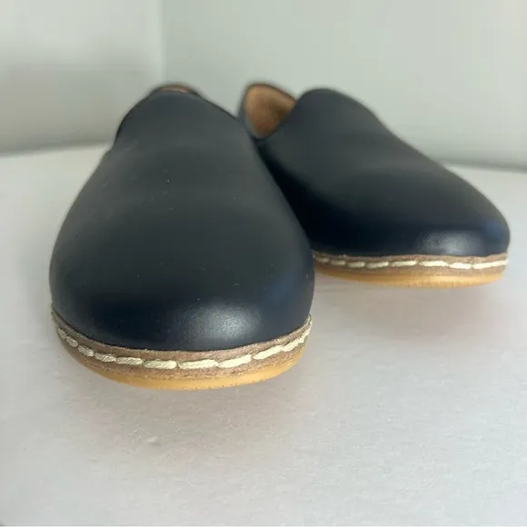 Charix Womens Classic Black Slip On Loafers Shoes Leather Flats  Size 11