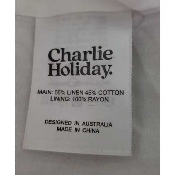 Charlie Holiday Maple Dress Summertime Floral Linen Blend Sz XS Beachy‎ Resort