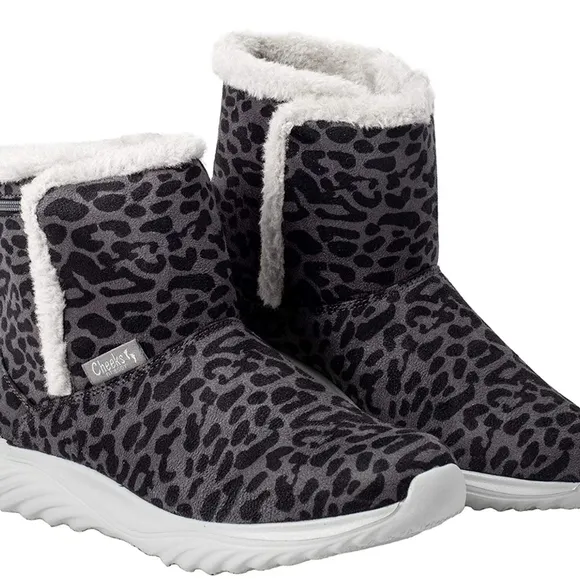 Cheeks Tony Little Gray Cheetah Mobwife Fit Body Sport Boots Size 9