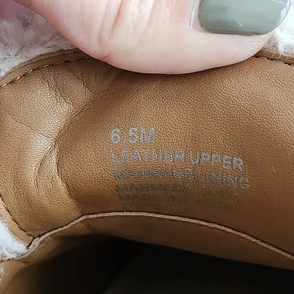 Chelsea &amp; Violet Lundin Suede Slingback Flats Faux Fur 6.5