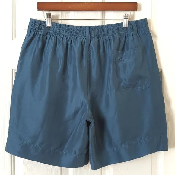 Christian Dior Monsieur 100% Silk Classic Lightweight Shorts Faded Blue M