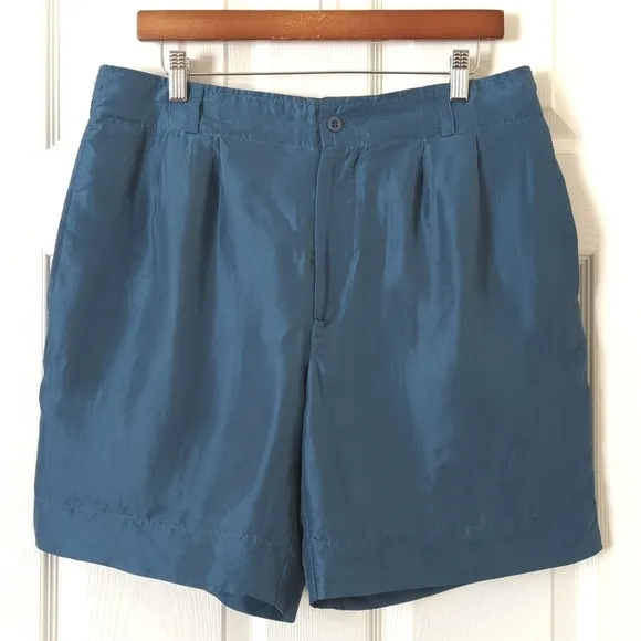Christian Dior Monsieur 100% Silk Classic Lightweight Shorts Faded Blue M