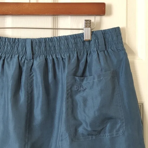 Christian Dior Monsieur 100% Silk Classic Lightweight Shorts Faded Blue M