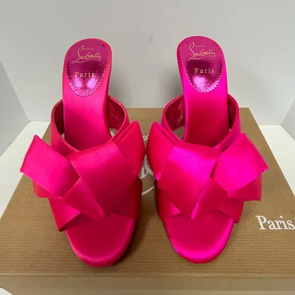 Christian Louboutin Matricia Pink Satin Sandals