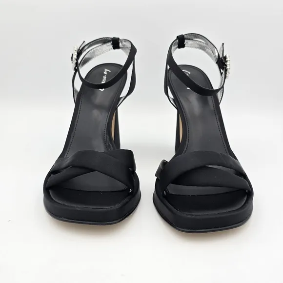 Circus NY by Sam Edelman Haidyn Heeled Sandals, Black With Silver Jeweled Buckle