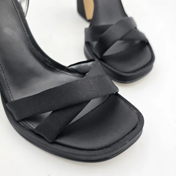 Circus NY by Sam Edelman Haidyn Heeled Sandals, Black With Silver Jeweled Buckle