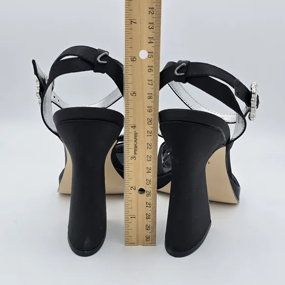Circus NY by Sam Edelman Haidyn Heeled Sandals, Black With Silver Jeweled Buckle