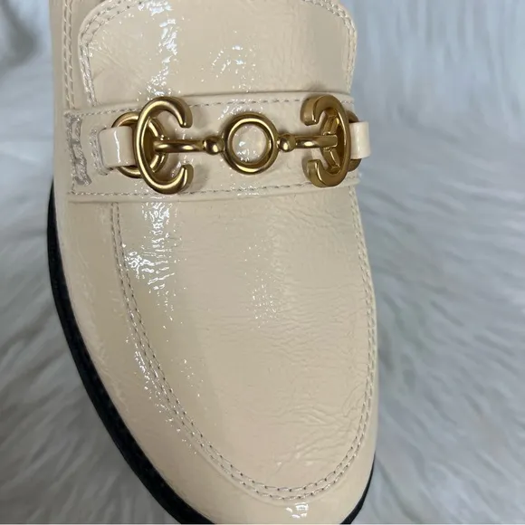 Circus NY Sam Edelman Deana Lug Sole Loafers Modern Ivory Patent Size 8.5M