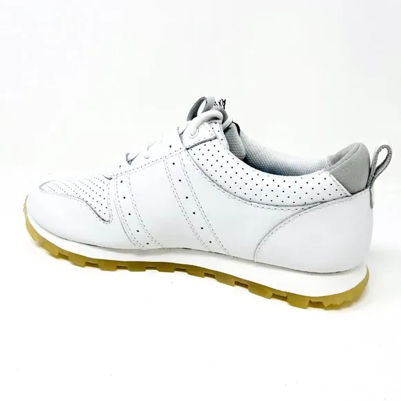 Clae Mills White Tumbled Leather Mens Casual Sneakers
