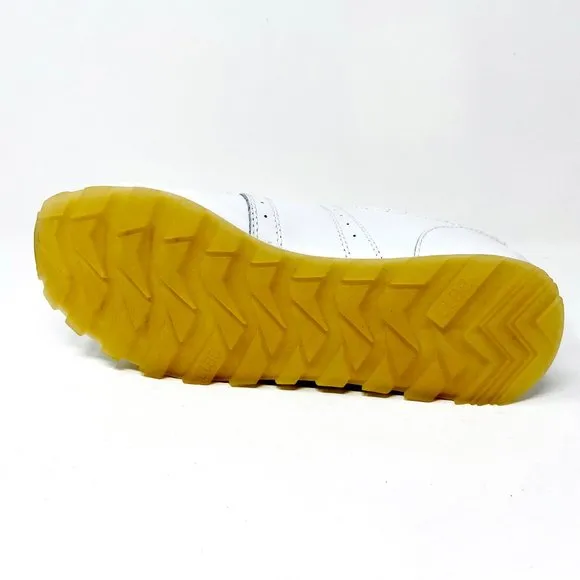Clae Mills White Tumbled Leather Mens Casual Sneakers