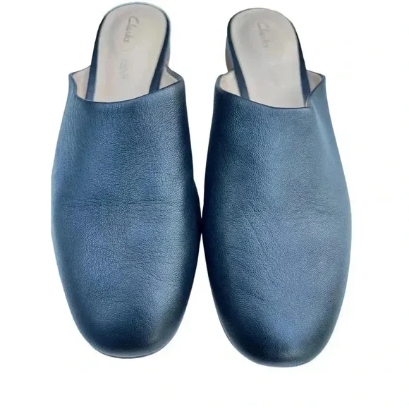 Clark’s Black Leather Slip On Mule•Size 7•Like New No Box•
