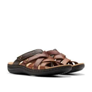 Clarks Collection Laurieann Bali Adjustable Leather Sandals Brown Combi 6M