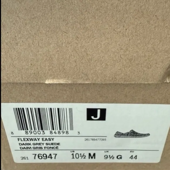 Clark’s Flexway Easy Dark Grey Suede Mens Slip On Shoes Size 10.5.