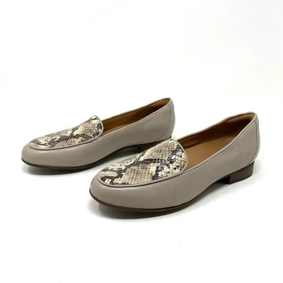 Clarks Un Blush Ease leather loafers stone combi NARROW