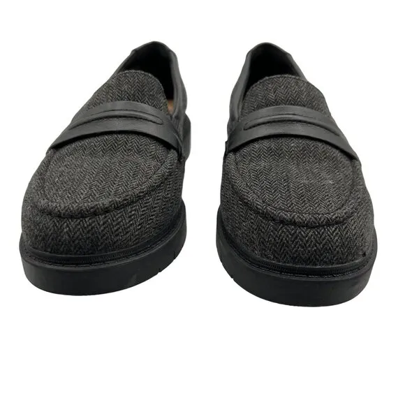 Clarks Westlynn Bay NEW Womens 8.5M Black Tweed Loafer Comfort Slip On Office