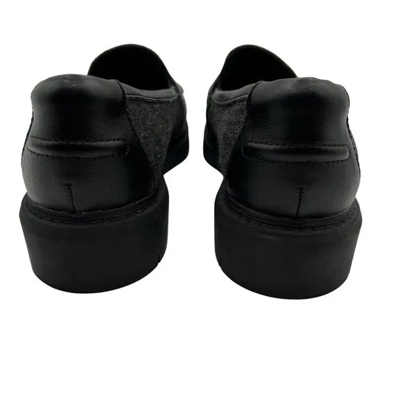 Clarks Westlynn Bay NEW Womens 8.5M Black Tweed Loafer Comfort Slip On Office