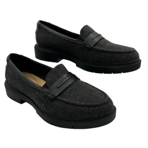 Clarks Westlynn Bay NEW Womens 8.5M Black Tweed Loafer Comfort Slip On Office