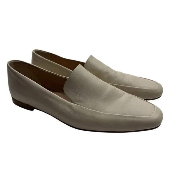 Club Monaco Sofii Leather Loafer Flats in Bone Size EU 38.5 US 7.5