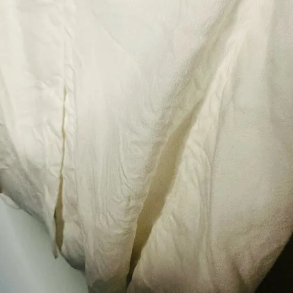 Club Monaco White Linen Single Brown Button Front Pocket Blazer Jacket size 4