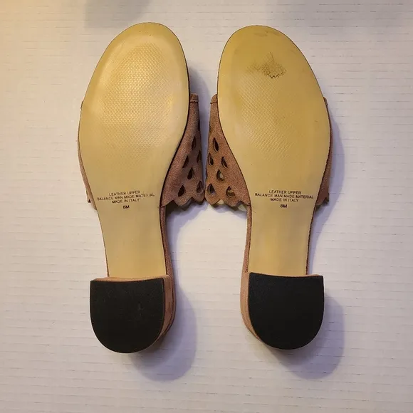 Coach and Four Size 8 Pink Genuine Suede Block Heel Slip-on Sandals Boho Hippie