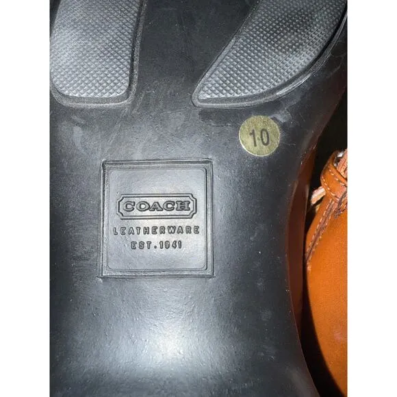 Coach Cherie cognac brown leather loafer womens size 10 EUC