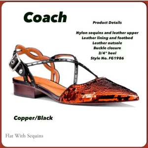 🔥Coach Flats With Red Sequins Rivets Suds SlingBack Sz 9 NIB! Retails $350 🥿🥿
