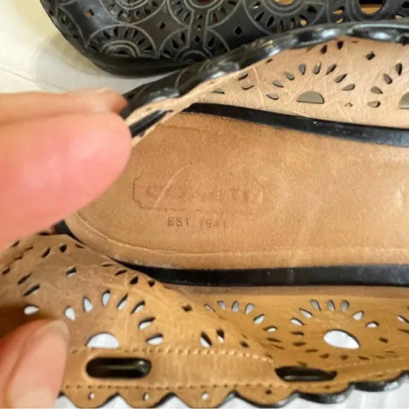 Coach  Laser-cut leather ballet flats Black Size 10B