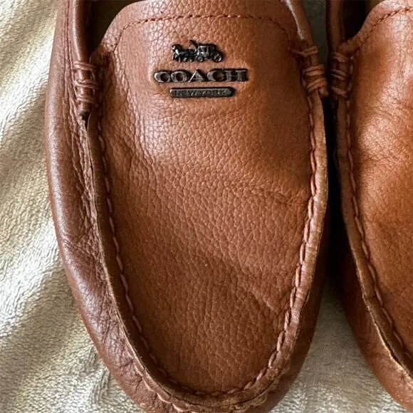 Coach Mary Lock UpWomen's Brown Leather Loafer Flats Size 10B Slip-On Casual