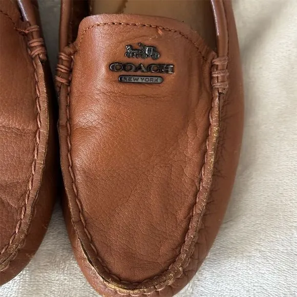 Coach Mary Lock UpWomen's Brown Leather Loafer Flats Size 10B Slip-On Casual