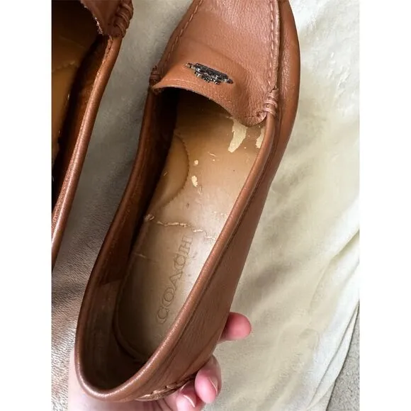 Coach Mary Lock UpWomen's Brown Leather Loafer Flats Size 10B Slip-On Casual